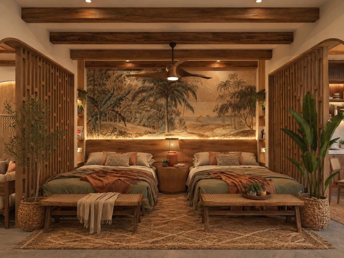 Dormitorio de una suite de Hotel Palmar
