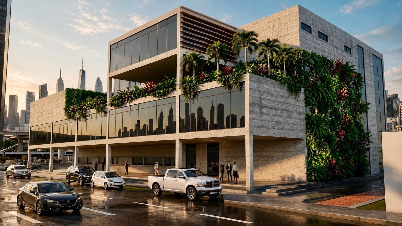 Vista peatonal de la propuesta urbana